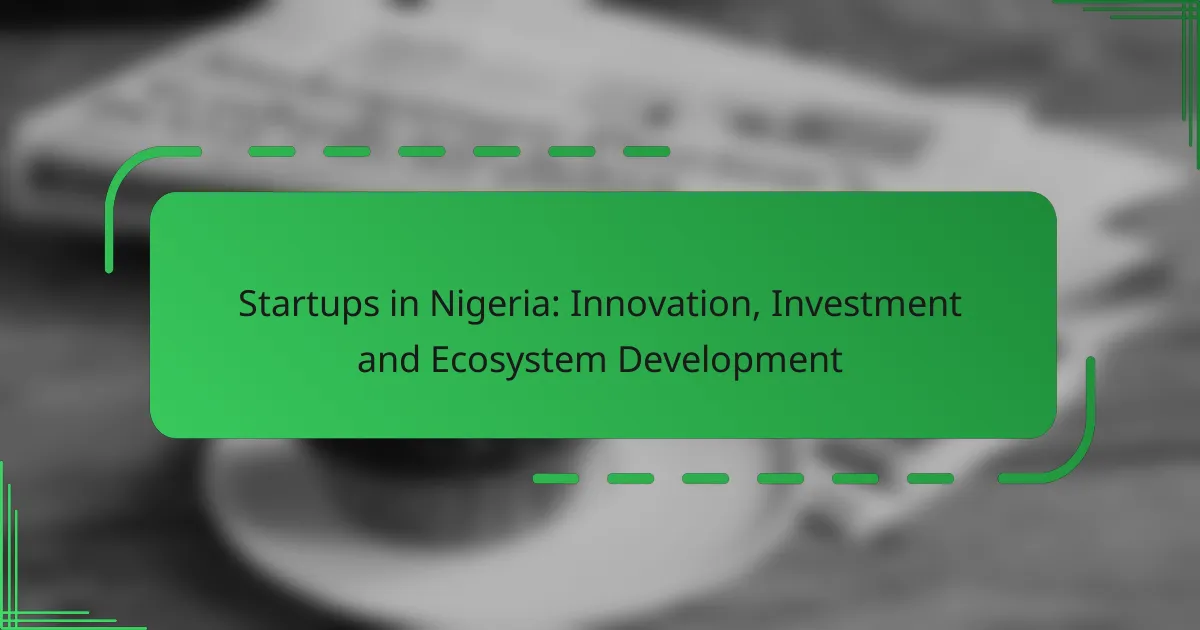 Startups in Nigeria: Innovation, Investment and Ecosystem Development