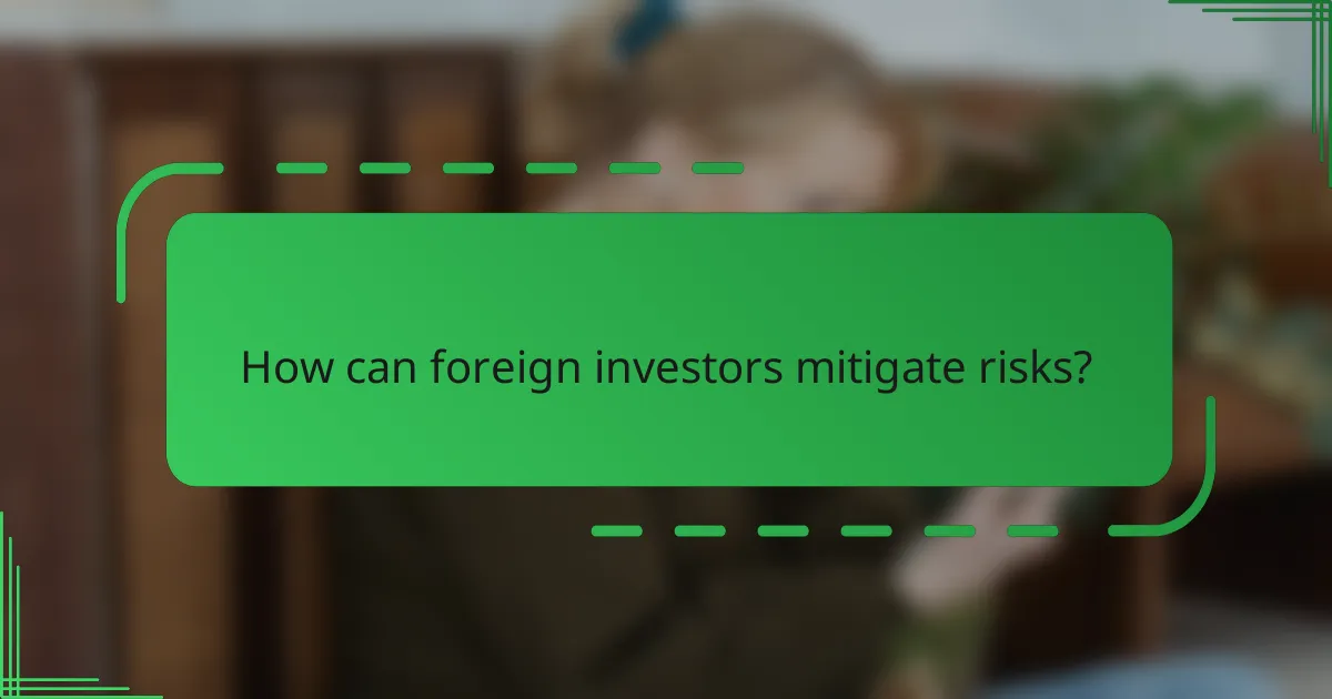 How can foreign investors mitigate risks?