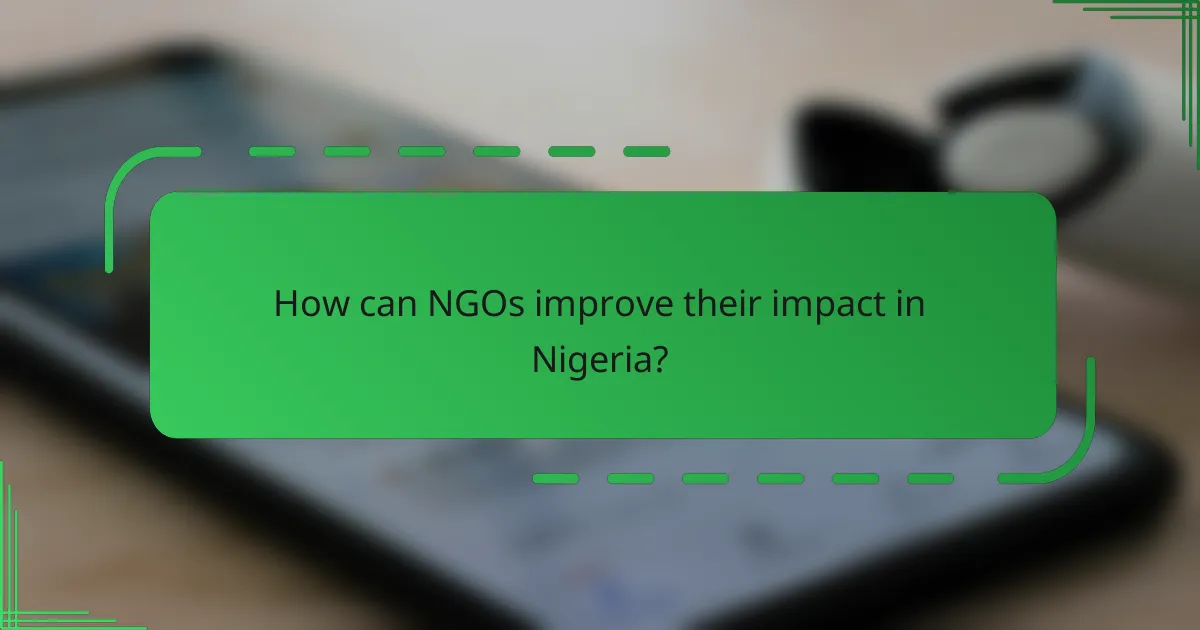 How can NGOs improve their impact in Nigeria?