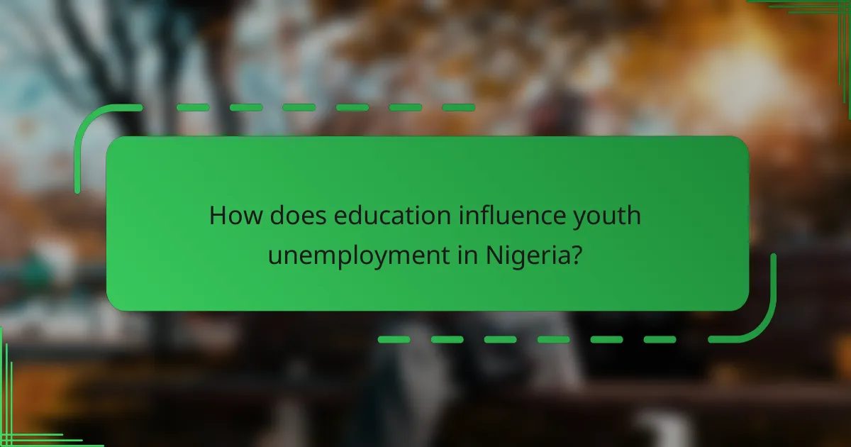How does education influence youth unemployment in Nigeria?