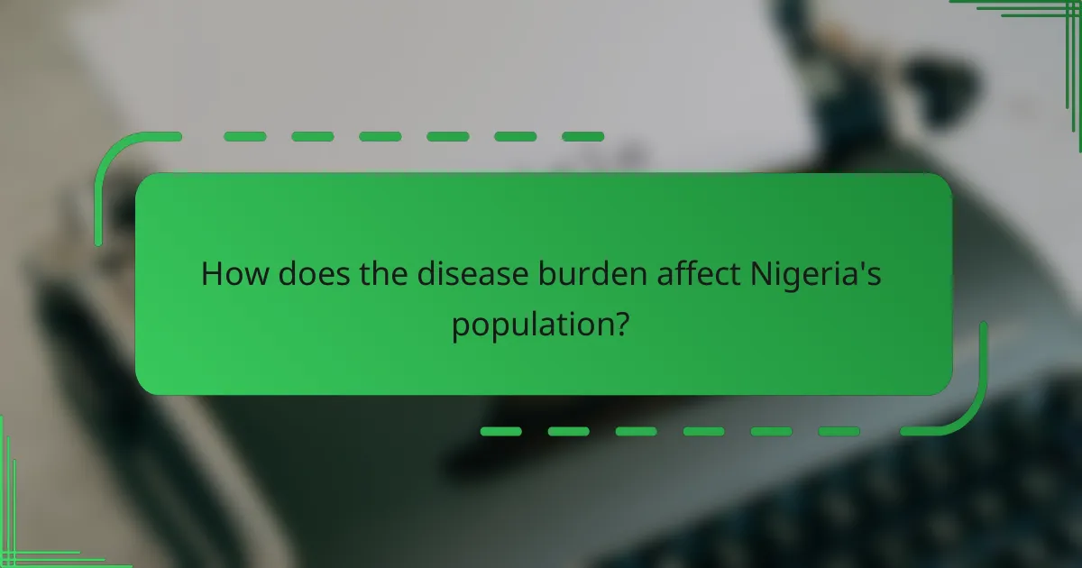 How does the disease burden affect Nigeria's population?