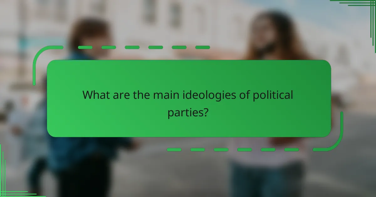 What are the main ideologies of political parties?