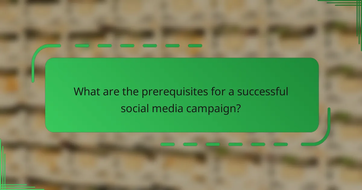 What are the prerequisites for a successful social media campaign?