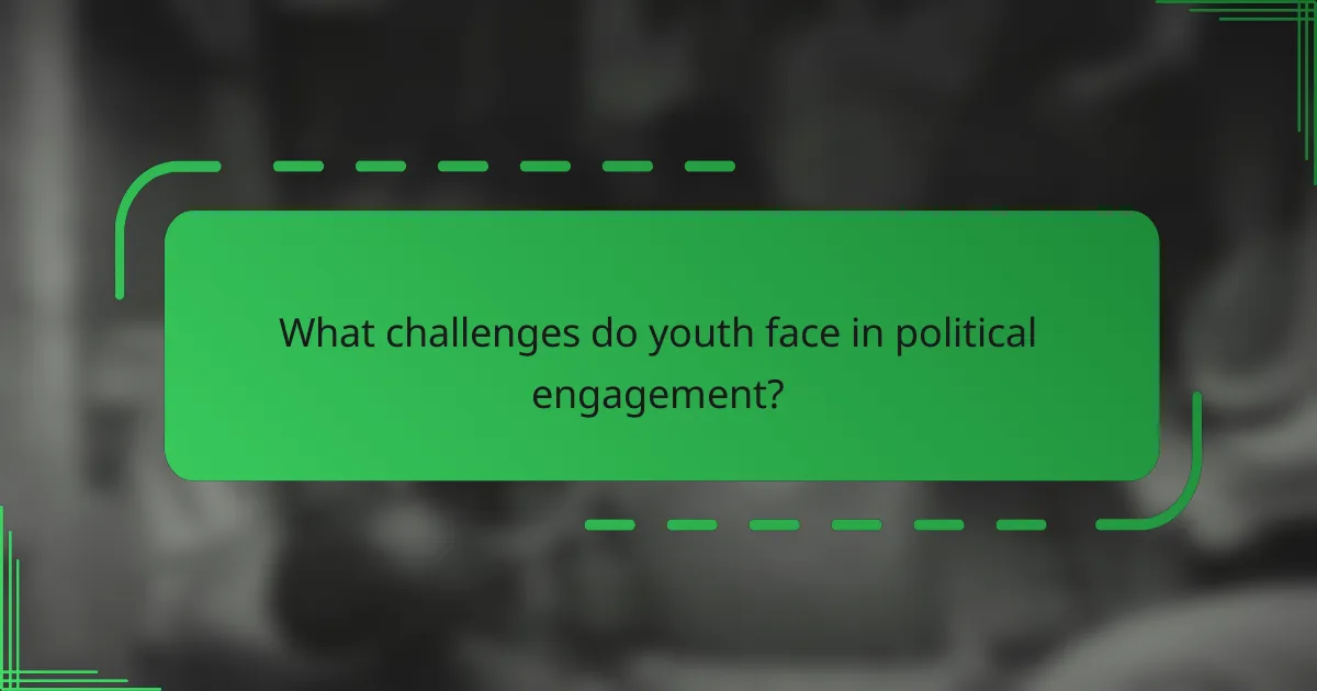 What challenges do youth face in political engagement?
