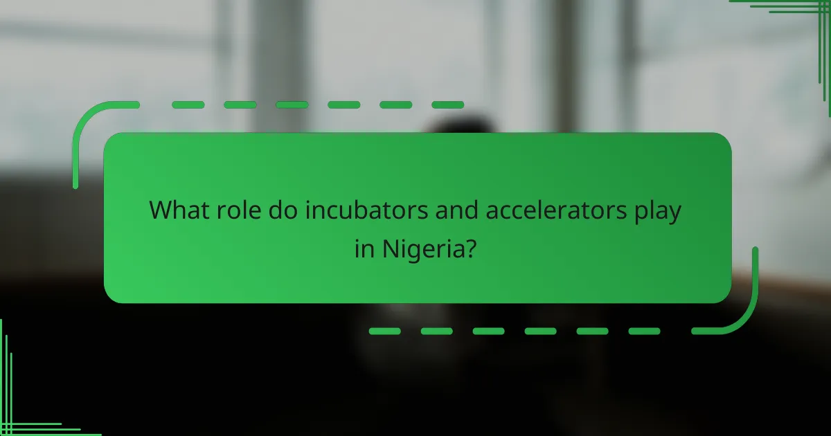 What role do incubators and accelerators play in Nigeria?